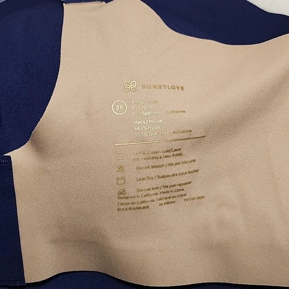 Honeylove Liftwear Crossover Bra Blue Navy  Size 3X - Picture 13 of 16